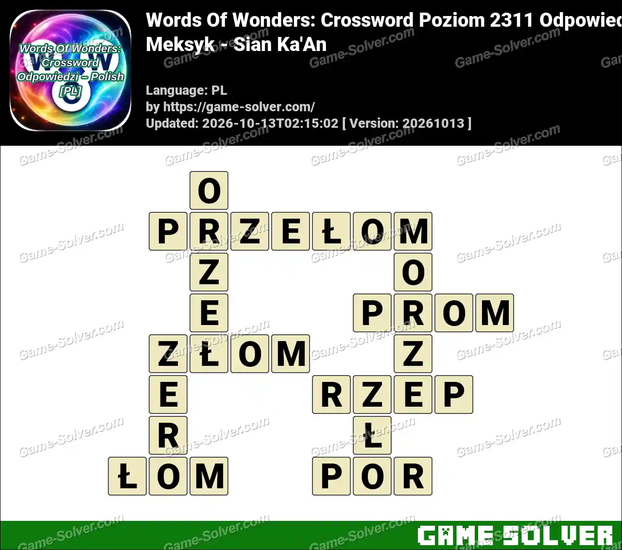 Words Of Wonders: Crossword Poziom 2311 Odpowiedzi – Meksyk – Sian Ka’An